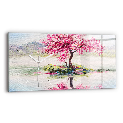 Horizontálne hodiny Stromová mozaika