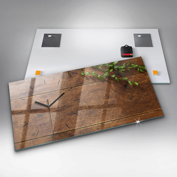 Horizontálne hodiny Rustikálne drevo