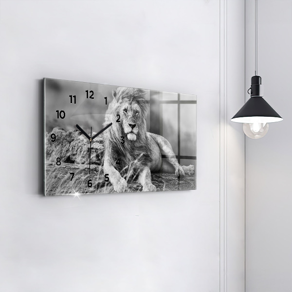 Horizontálne hodiny Abstrakt - Lev