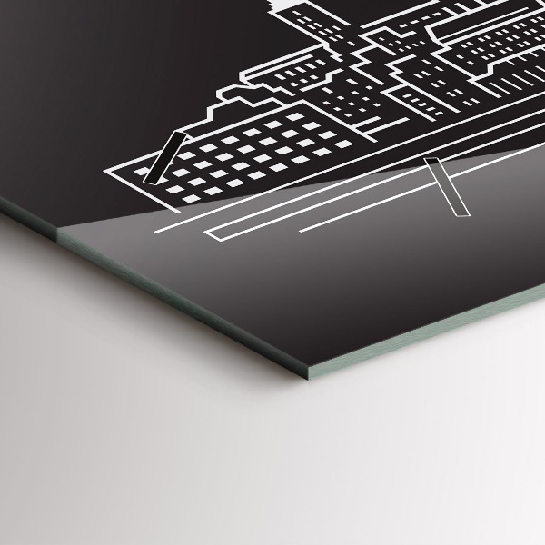 Horizontálne hodiny Kresba mesta Ostrava