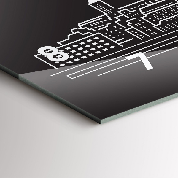 Horizontálne hodiny Kresba mesta Ostrava