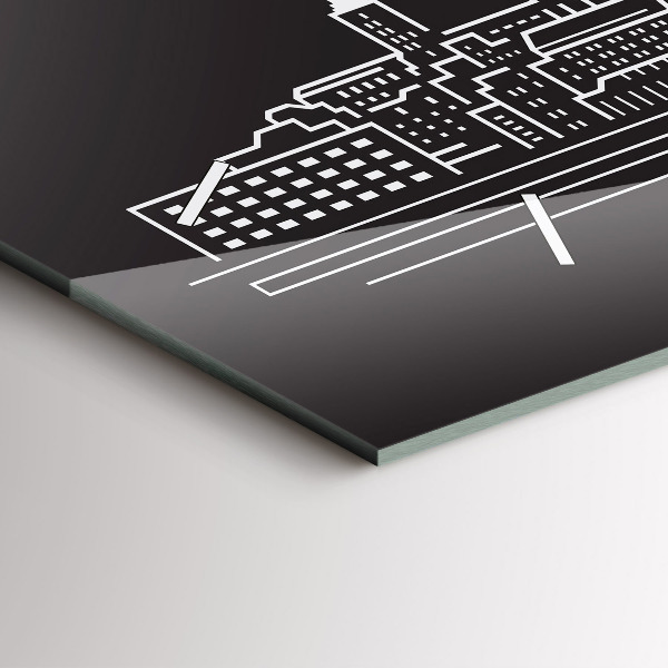 Horizontálne hodiny Kresba mesta Ostrava