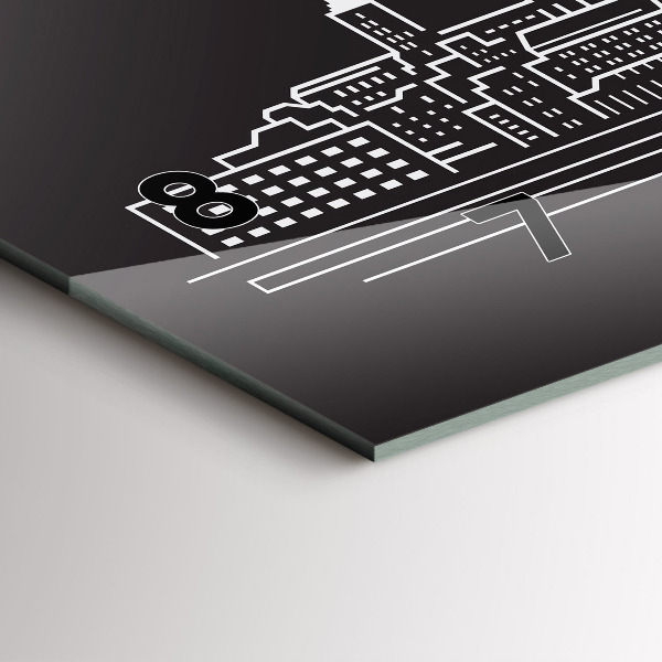 Horizontálne hodiny Kresba mesta Ostrava