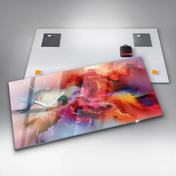 Horizontálne hodiny Rozliate farby