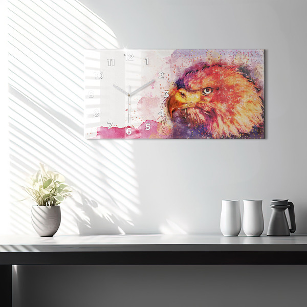 Horizontálne hodiny Akvarel na pozadí orla