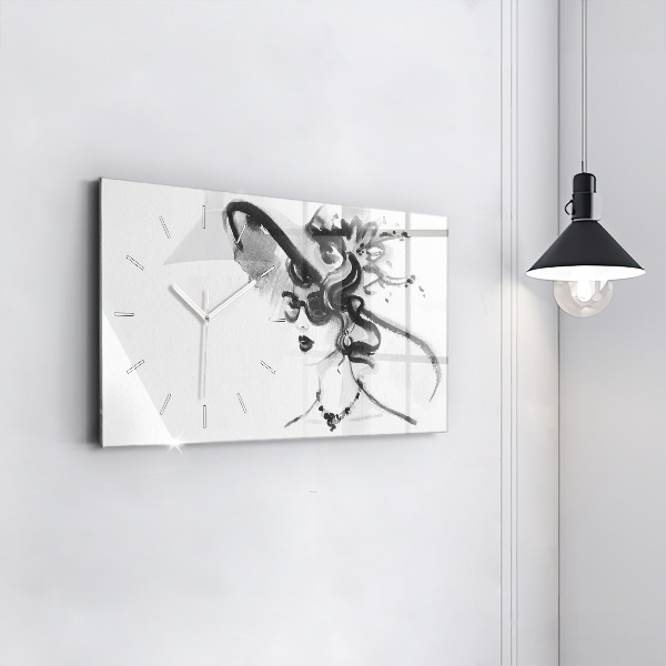 Horizontálne hodiny Módna žena