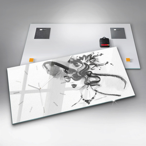 Horizontálne hodiny Módna žena