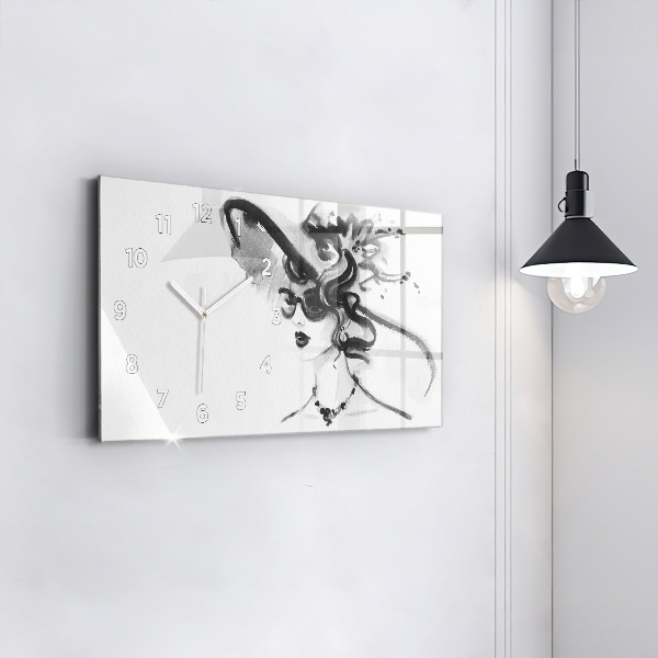 Horizontálne hodiny Módna žena