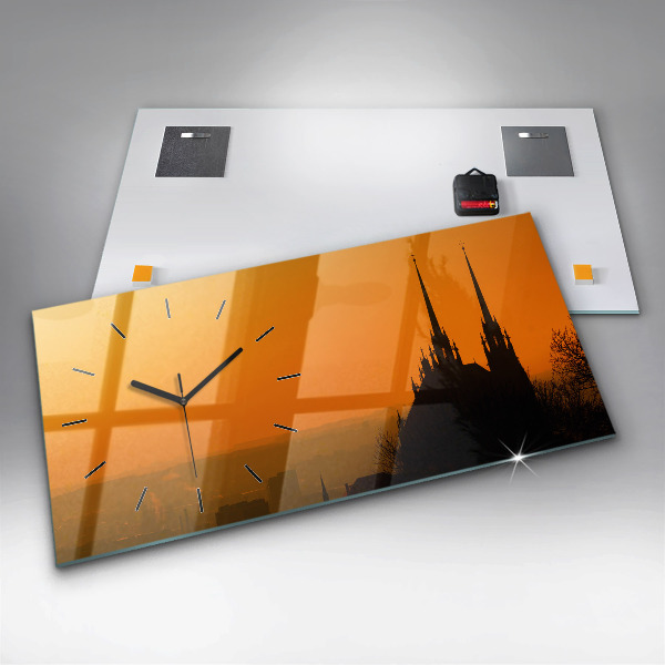 Horizontálne hodiny Pohľad na brnenskú katedrálu