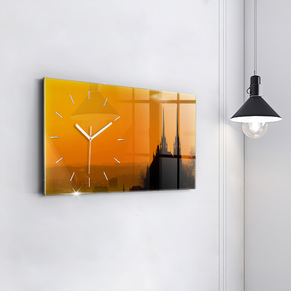 Horizontálne hodiny Pohľad na brnenskú katedrálu