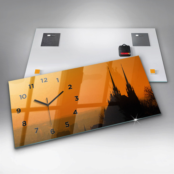 Horizontálne hodiny Pohľad na brnenskú katedrálu