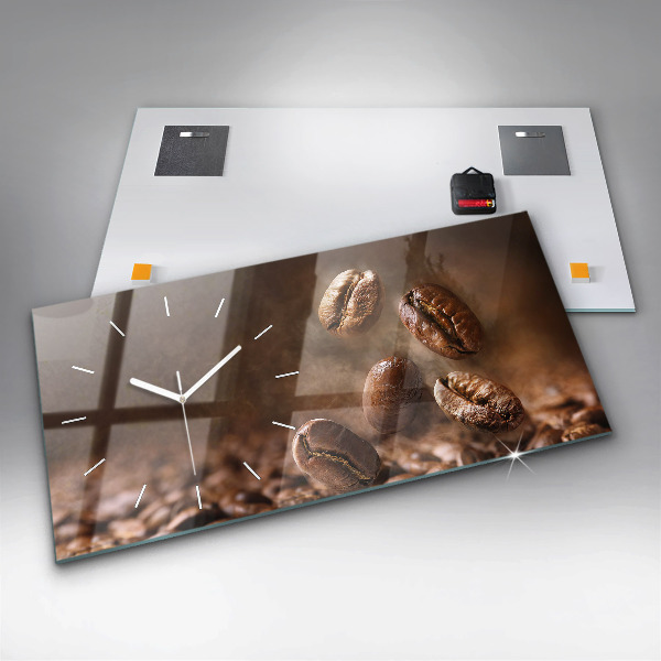 Horizontálne hodiny Kávové zrná