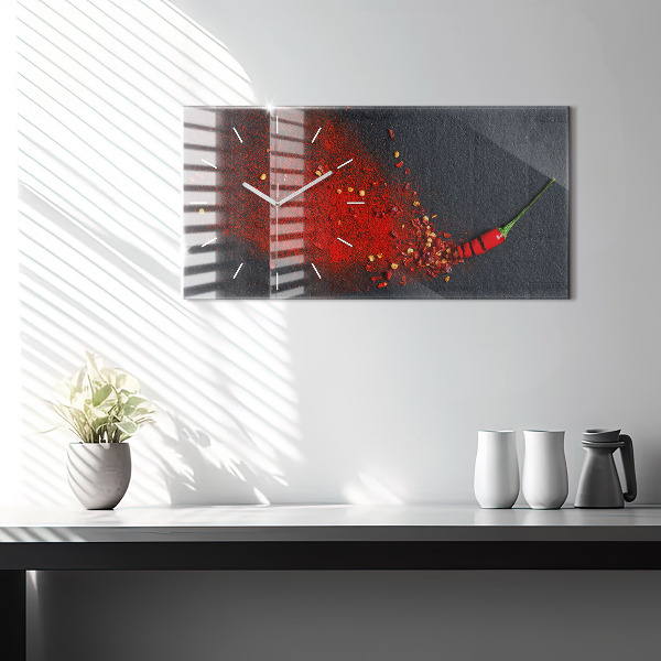 Horizontálne hodiny Červené korenie