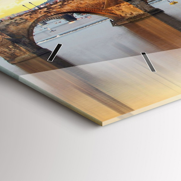 Horizontálne hodiny Panoráma nad riekou