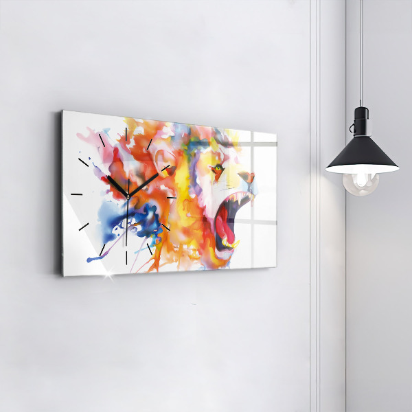 Horizontálne hodiny Lev - akvarel