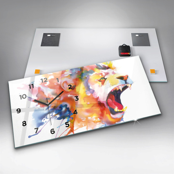 Horizontálne hodiny Lev - akvarel