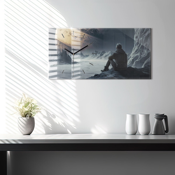 Horizontálne hodiny Človek Vesmírna planéta