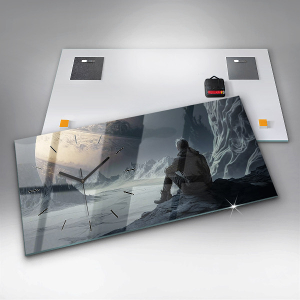 Horizontálne hodiny Človek Vesmírna planéta