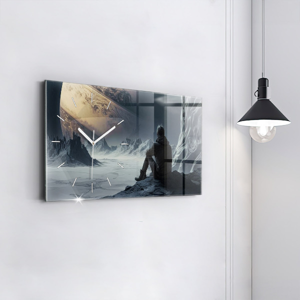 Horizontálne hodiny Človek Vesmírna planéta