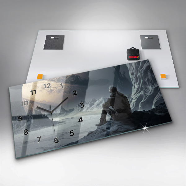 Horizontálne hodiny Človek Vesmírna planéta