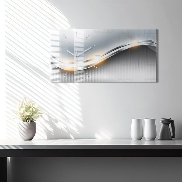 Horizontálne hodiny Kovová abstrakcia