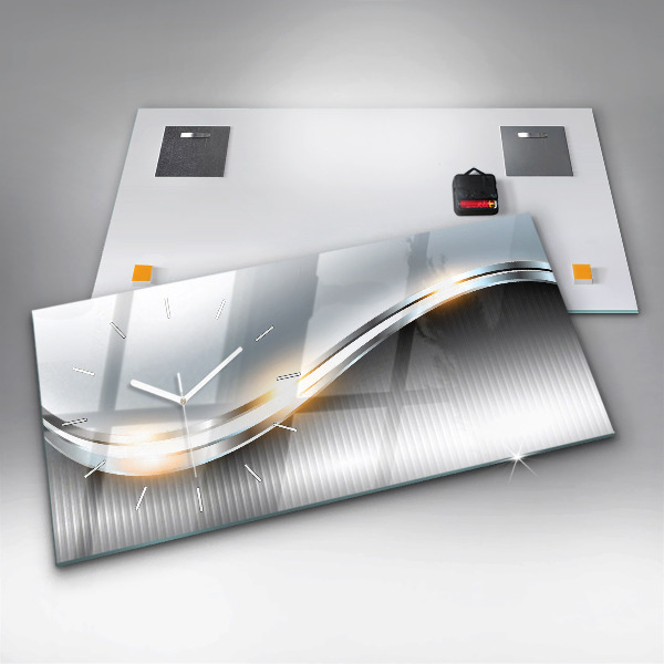 Horizontálne hodiny Kovová abstrakcia