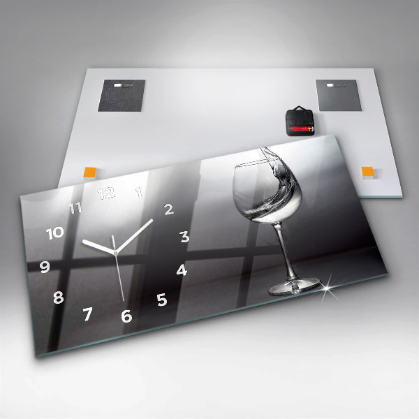Horizontálne hodiny Pohár vína