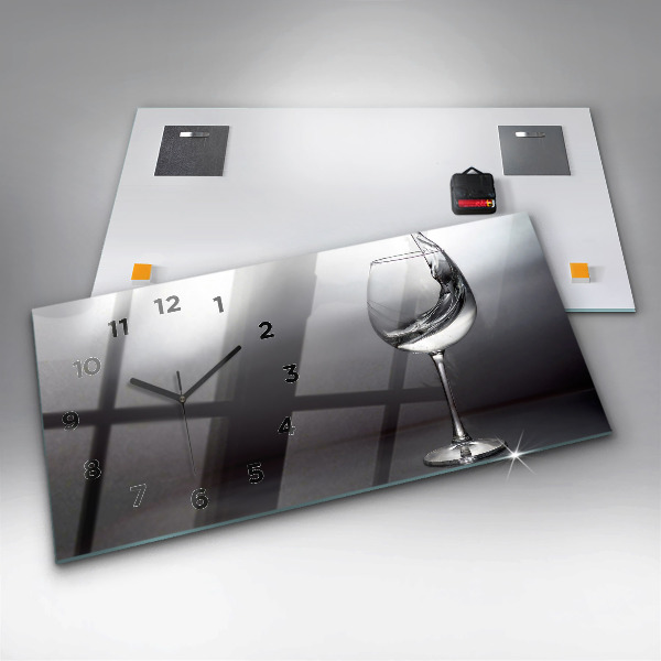 Horizontálne hodiny Pohár vína