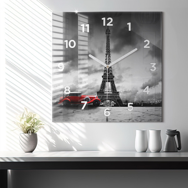 Štvorcové hodiny Effelova veža v Paríži