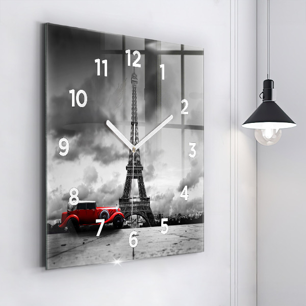 Štvorcové hodiny Effelova veža v Paríži