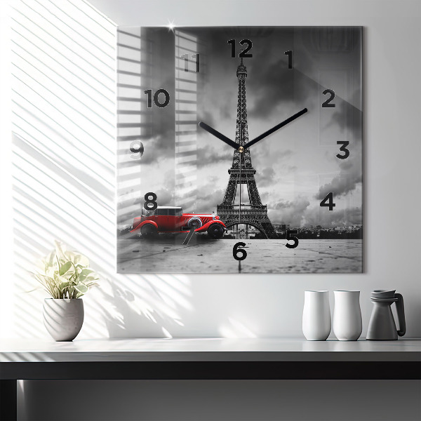 Štvorcové hodiny Effelova veža v Paríži