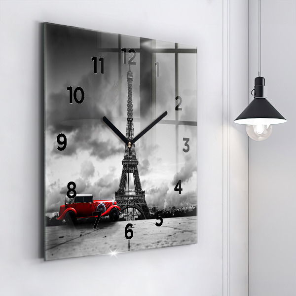 Štvorcové hodiny Effelova veža v Paríži