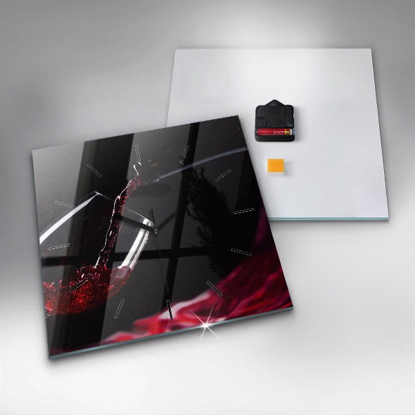 Štvorcové hodiny Červené víno