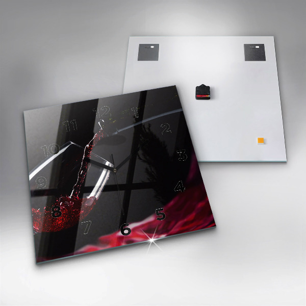 Štvorcové hodiny Červené víno