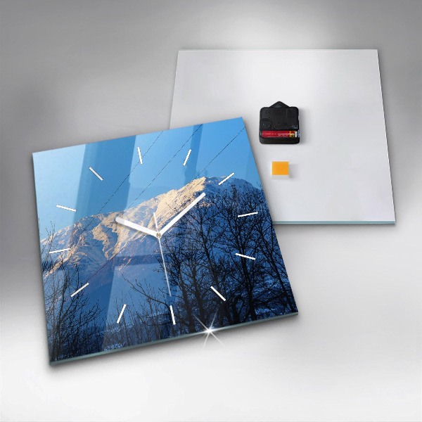 Štvorcové hodiny Výhľad na hory