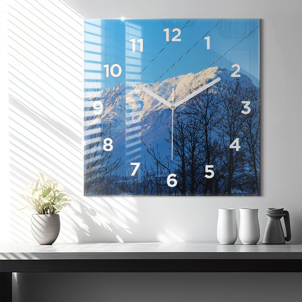 Štvorcové hodiny Výhľad na hory