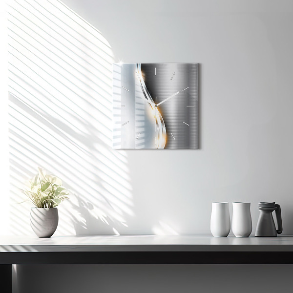 Štvorcové hodiny Kovová abstrakcia