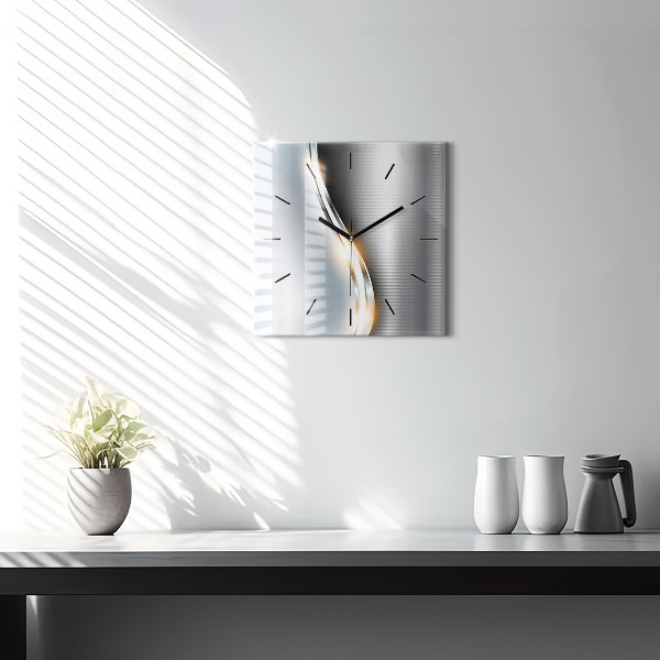 Štvorcové hodiny Kovová abstrakcia