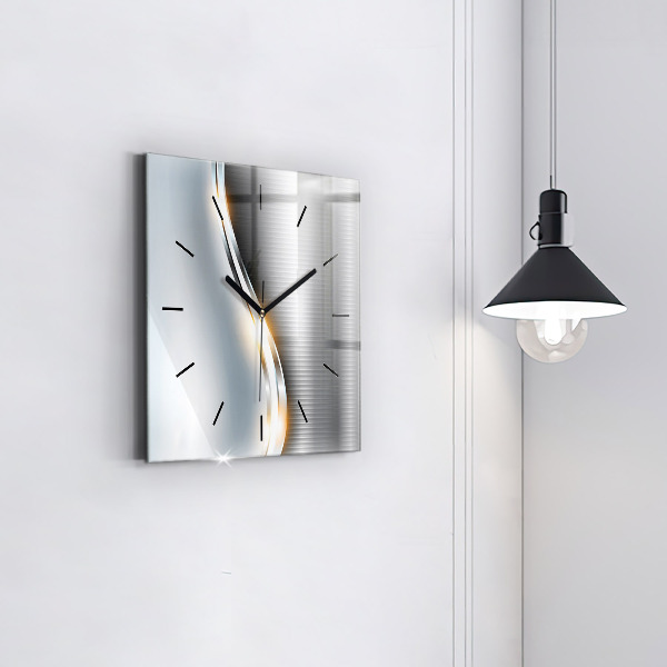 Štvorcové hodiny Kovová abstrakcia