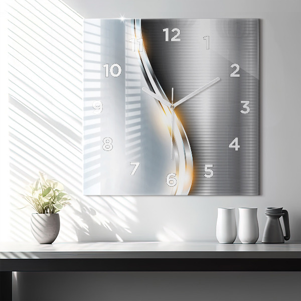 Štvorcové hodiny Kovová abstrakcia