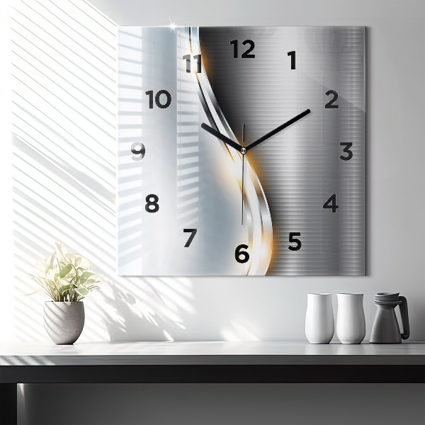 Štvorcové hodiny Kovová abstrakcia