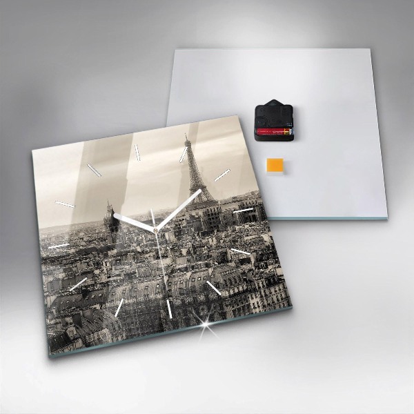 Štvorcové hodiny Panoráma Paríža