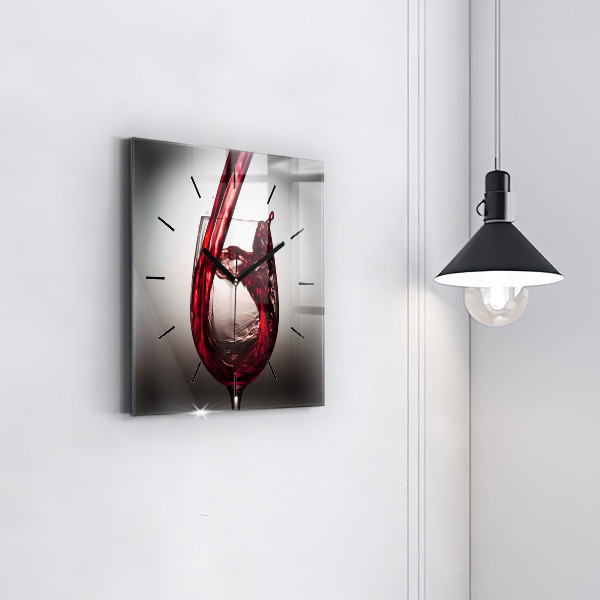 Štvorcové hodiny Pohár vína