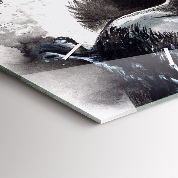 Štvorcové hodiny Maľované vtáky