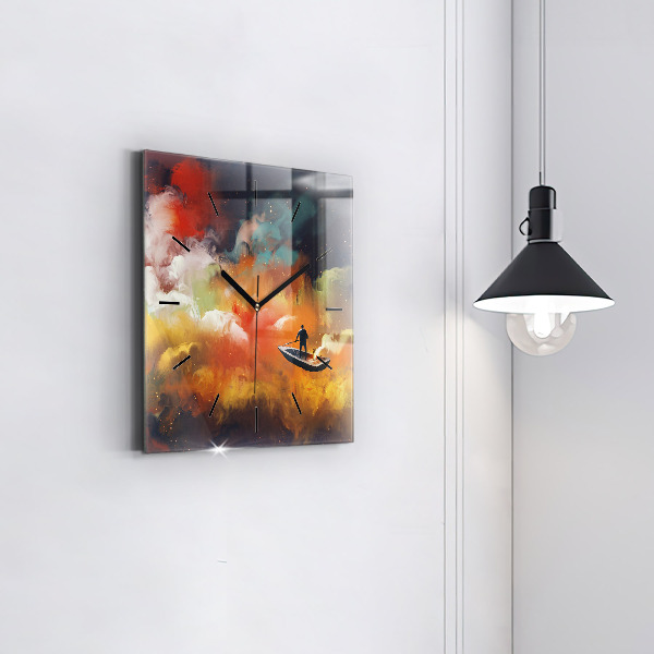 Štvorcové hodiny Abstraktný obraz