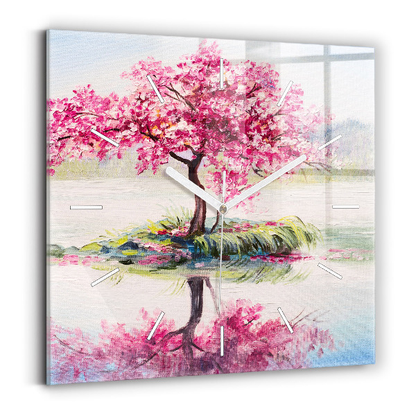 Štvorcové hodiny Stromová mozaika