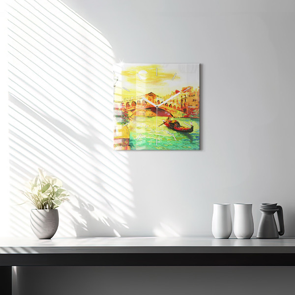 Štvorcové hodiny Benátsky most Rialto