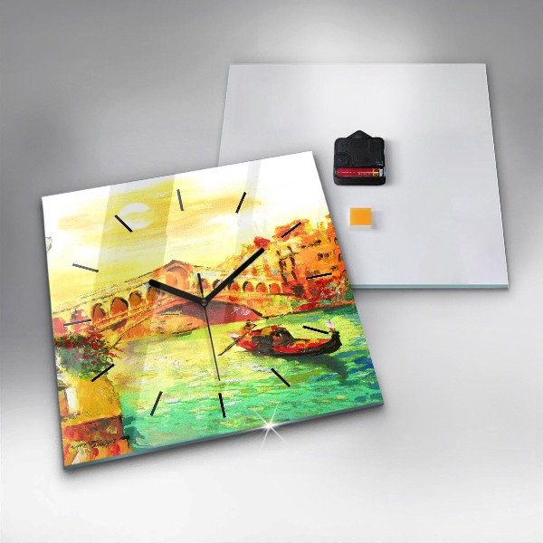 Štvorcové hodiny Benátsky most Rialto