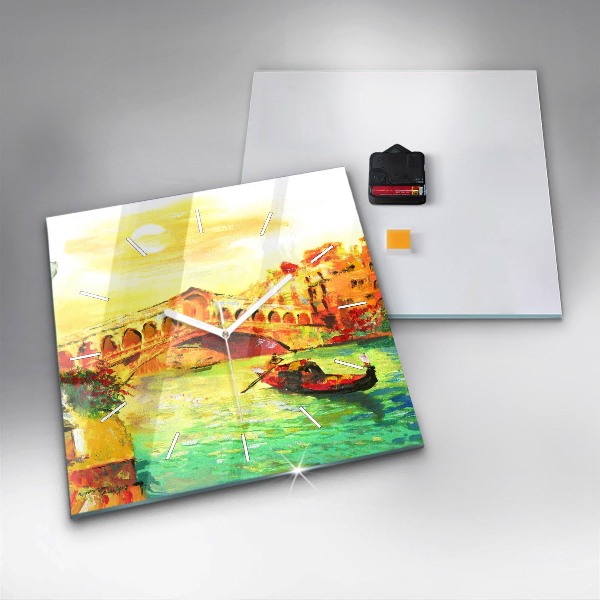 Štvorcové hodiny Benátsky most Rialto