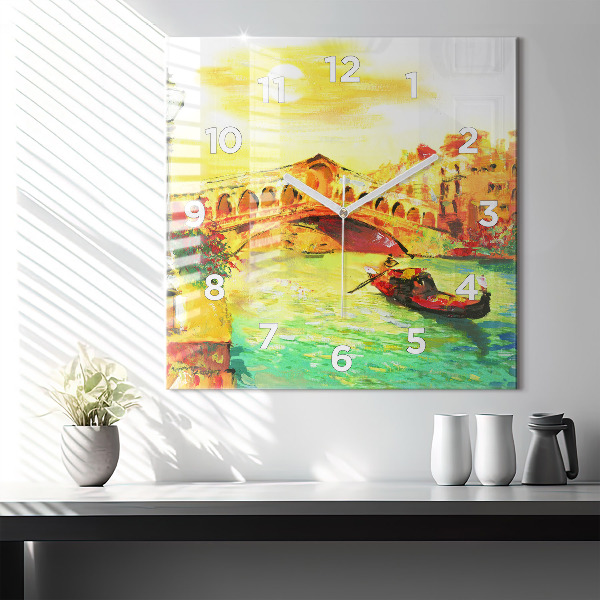 Štvorcové hodiny Benátsky most Rialto